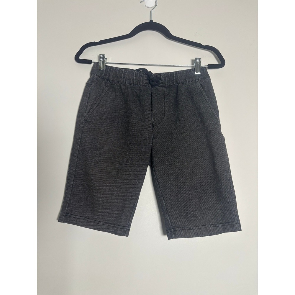 Levis Kids Knit Denim Shorts Dark Grey Elastic Waist Drawstring Size L 12-13Y